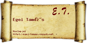 Egei Tamás névjegykártya